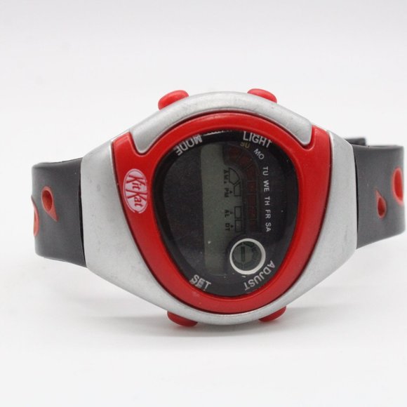 Vintage Kit Kat Digital Watch Mens Gray Stainless Steel Retro Alarm Rare 90's - Picture 5 of 9